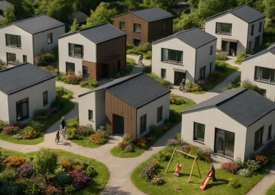 Modulhaus-Siedlung-zweistöckig
